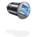 AINOPE Car Charger, Smallest 4.8A Car Charger Adapter All Metal Car Phone Charger, Cigarette Lighter USB Charger Flush Fit 12V Car USB Socket Fast Charge for iPhone 15/14/13, iPad, Samsung S24