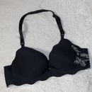 Victoria's Secret Intimates & Sleepwear | 34b Victoria’s Secret Secret Embrace Bling Padded Push-Up Bra | Color: Black | Size: 34b