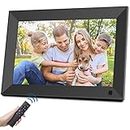 Aorpdd Digital Photo Frame 10 inch High Resolution IPS Screen All in One Digital Picture Frame Photo/HD Video/Music/Calendar and Clock with Remote Control Use USB/SD Card Auto-Rotate (Non WiFi)
