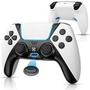 OUBANG Controller for PS4 Controller, Remote for Elite PS4 Controller with Turbo, Steam Gamepad Fits Playstation 4 Controller with Back Paddles, Scuf Controllers for PS4/Pro/PC/IOS/Android White