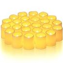 Homemory 24Pack Flickering Flameless Votive Candles, 200+Hour Long Lasting Electric Fake Candles, Battery Operated LED Tealight for Wedding, Outdoor (Warm White, Battery Included)