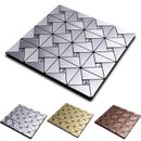 5x Peel And Stick Backsplash Kitchen Wall Decor Metal Mosaic Smart Tiles-Sticker