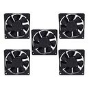 Electronic Spices 5pcs 12v Brushless 3Inch DC Cooling Fan for Pc Case,CPU Cooler Black (80X80) mm