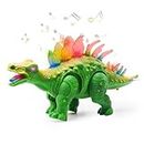 FunBlast Walking Dinosaur Toy with Flashing Lights and Realistic Dinosaur Sounds Children's Kids Toy – Animal Figure Toy, Dinosaur Toys for 3+ Years Old Boys, Girls (Green)