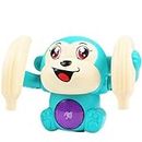Storio Dancing Monkey Musical Toy for Kids Baby Spinning Rolling Doll Tumble Toy with Voice Control Musical Light and Sound Effects with Sensor, Multicolor