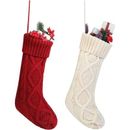 Knit Christmas Stockings Kits Decorations 18 Inches Set of 2