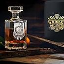 Whiskey Decanter Engraved We The People ，750ml Whiskey Decanter Set with 2 Glasses for Liquor Scotch Bourbon or Wine，Whiskey Gifts for Patriotic Men (Whiskey-Snake)