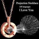 I LOVE YOU in 100 languages Pendant Necklace RDay Valentine's Day Silver Plated