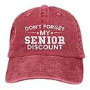 Peiyeety Don't Get My Senior Discount Black Cowboy Hat Men Women Adjustable Baseball Cap Cotton Hat Unisex Washed