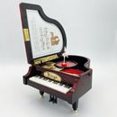 Carillon vintage nero pianoforte a coda con ballerina music box Love Story Kings