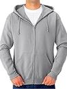 Jerzees Men's Adult Full Zip Hooded Sweatshirt, Athletic Heather, X-Large
