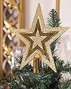 Bakefy�- Christmas Tree Topper Star Glitter Christmas Treetop Decoration Five-Pointed Star for Christmas Tree Ornament