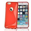 Cadorabo Funda para Apple iPhone 6 / iPhone 6S en Rojo Infierno - Cubierta Proteccíon de Silicona TPU Delgada e Flexible con Antichoque - Gel Case Cover Carcasa Ligera