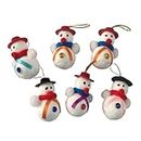 PRETTY UR PARTY 12 PCS Christmas Snowman Hanging Ornaments, Tree Hanging Decorations Snowmen Figurine Snow Man Xmas Party Decors for Kids Gift Holiday Stocking Stuffers Tree Mantel Decor