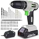 PHALANX 20V Cordless Drill Set - Multifunctional 3-in-1 Power Drill Set with Battery and Fast Charger, 20+3 Torque Impact Drill, 3/8" Chuck Electric Screwdriver Hammer Drill, 48 Driver Drill Bits…