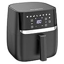 AMPLESTA Xtra Large 5.7L Air Fryer Digital 1700W,8-Presets For Indian Cooking,Smart Led Touch Panel,Dishwasher-Safe Nonstick Tray,Variable Temp& Timer Control,1 Year Warranty,Matte-Black,5.7 Liter