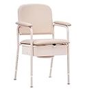 KosmoCare Premium Imported Elegant Bedside Commode Chair With Inbuilt Discrete Commode Access, Beige