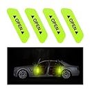 CGEAMDY 4 PCS Car Door Open Warning Reflective Stickers, Night Visibility Auto Safety Prompt Decals, Anti-Collision Protective Strip, Car Accessories Universal for Car, Truck, SUV, Van(Green)