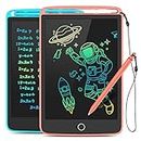 2 Pack LCD Writing Tablet, TECJOE Colorful Doodle Board Electronic Writing Drawing Board for Kids, Learning Toys Gifts for 3-6 Years Old Boys and Girls, 8.5 Inch (Blue and Pink)