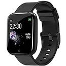 mi Smart Watch for Men & Women, Bluetooth Smartwatch Touch Screen Bluetooth Smart Watches for Android iOS Phones Wrist Phone Watch, Women - Royal Black ID116 Smart Watch - Black
