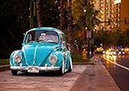 Poster Volkswagen Beetle Blue Vintage Wall Art