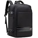 Asenlin 45L-55L Travel Backpack for Women Men，18 Inch Laptop Backpack Flight Approved Luggage Carry On Water Resistant Computer Backpack for Weekender Overnight Large Daypack-Black