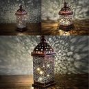 Metal Lanterns Night Light Accessories Effect Moroccan Style Hanging Decor