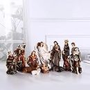 Olivialand Nativity Set 8.5 inch Resin Stone 11 Figurines, Catholic Gift Holy Family Christmas Decoration Nativity Scene