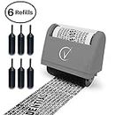 Vantamo Data Defender, Identity Theft Protection Roller Stamp Wide Kit, Including 6-Pack Refills - Confidential Roller Stamp, Address Blocker Security, Anti Theft and Privacy Safety - Classy Gray