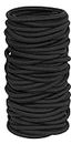 30 Pieces Black Hair Ties for Thick and Curly Hair Ponytail Holders Hair Elastic Band for Women or Men(4mm)