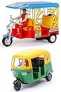 SARASI E-Rickshaw & CNG Auto for Kids, Pull Back Action Toys (Multicolor)