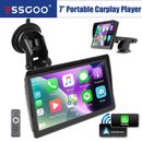 ESSGOO 7" Portable Car Stereos GPS Navigation with Apple/Andriod Carplay AV-IN