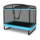 Costway 6 Feet Kids Entertaining Trampoline with Swing Safety Fence-Blue