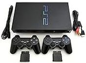 Sony PS2 Game System Gaming Console with 2 WIRELESS CONTROLLERS PLAYSTATION-2 Black (Renewed)