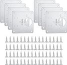 amiciTools Stainless Steel (SS202) Hinge Repair Plate with Mounting Screws for Furniture, Shelves, Cabinet Protection (8-Pcs)