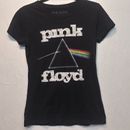 Pink Floyd T-Shirt Womens Size L Black White Triangle Rainbow Cap Sleeve Top