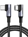 UGREEN USB C to USB C Charger Cable 90 Degree, 100W PD Fast Charging Cord for iPhone 15 Pro Max, MacBook Pro, iPad Pro 2022, Huawei Matebook, Chromebook, Pixel 7, Samsung Galaxy S23 S22, Switch, 0.5M