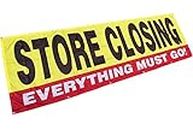 4Less 3x10 Ft Store Closing Everything Must GO Banner Vinyl Alternative Store Sign - Fabric yb