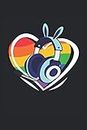 Gamer Gay Pride: Auriculares para juegos LGBTQ heart gifts cuaderno forrado (formato A5, 15, 24 x 22, 86 cm, 120 páginas)