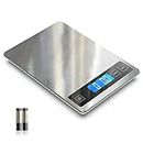 Nicewell Food Scale, 22lb Digital Kitchen Scale Weight Grams and oz for Cooking Baking, 1g/0.1oz Precise Graduation, Stainless Steel and Tempered Glass (Ash Silver)