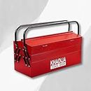 KHADIJA Big Storage 5 Compartment Toolbox with Double Handle for Better Grip (RED)
