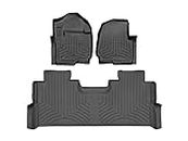 WeatherTech FloorLiner HP Custom Fit Floor Mats for Ford Super Duty - 1st & 2nd Row (441012-1-2IM), Black