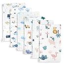 Maliton Muslin Baby Burp Cloths 6 Pack Large 20''x10'' 100% Cotton Burp Rags Absorbent and Soft 6 Layers Muslin Cloth Baby Essentials for Newborn(Zoo Pattern, Pack of 6)
