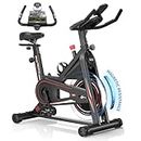 DMASUN Exercise Bike, Near Silent Magnetic Resistance Stationary Bike, Indoor Cycling Bike with Comfortable Seat Cushion, Digital Display with Pulse, 330LB Capacity