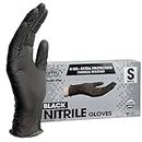 ForPro Professional Collection Disposable Nitrile Gloves, Chemical Resistant, Powder-Free, Latex-Free, Non-Sterile, Food Safe, 4 Mil, Black, Small, 100-Count