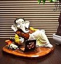 Karigaari India Handcrafted Resine Doing Business On Laptop Ganesha Idol Sculpture | Showpiece for Home D�écor and Office