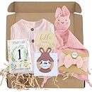 Baby Girl Gift Set, Baby Girl Newborn Gifts Box, Boho Gender Neutral Unisex Baby Essentials, for New Moms, New Baby Gifts for Girls, Personalized Gift Basket for New Babies
