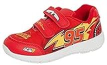 Disney Cars Boys Trainers Kids Lightning McQueen Zapatos deportivos de fácil cierre zapatillas de skate bombas, Red, 32 EU
