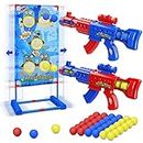LUKAT Shooting Game Toy for Kids Age 6, 7, 8, 9, 10+ Years Old Boys and Girls, Popper Air Toy Guns with Moving Shooting Target 36 Foam Balls, Outdoor Garden Toys Gifts, Compatible with Nerf Toy Guns