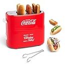 Nostalgia HDT600COKE Coca-Cola Pop-Up 2 Hot Dog and Bun Toaster, With Mini Tongs, Works With Chicken, Turkey, Veggie Links, Sausages and Brats, Red, one size